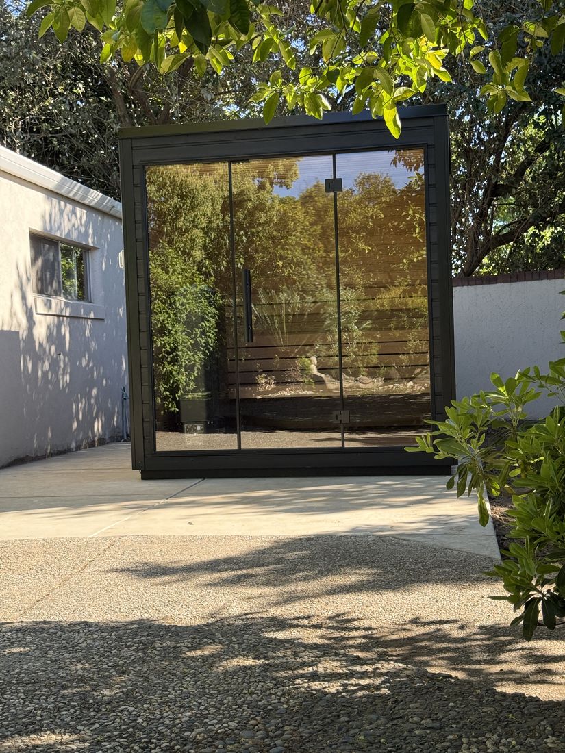 Outdoor wellness retreat sauna and cold plunge Roseville CA