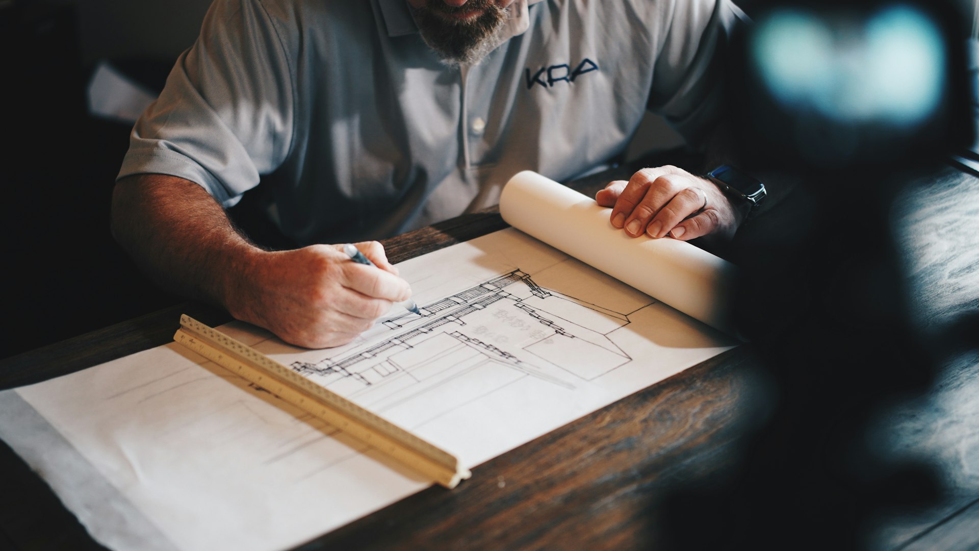 Architect drafting custom design plans