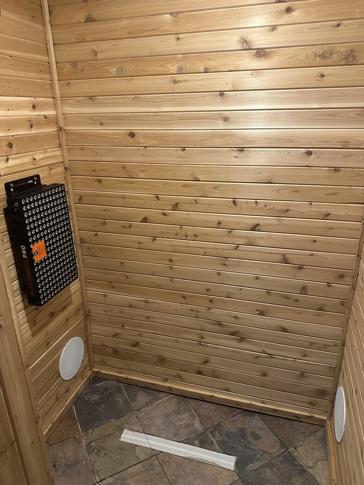 PlatinumLED red light therapy panel in cedar wellness room Orangevale CA
